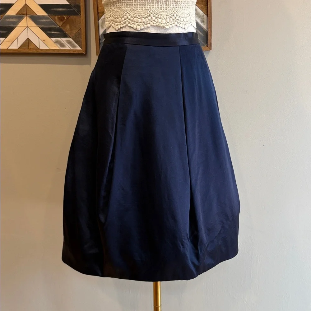 Ralph Lauren Black Label Navy Blue Flared Bubble Hem Skirt size 10